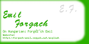 emil forgach business card